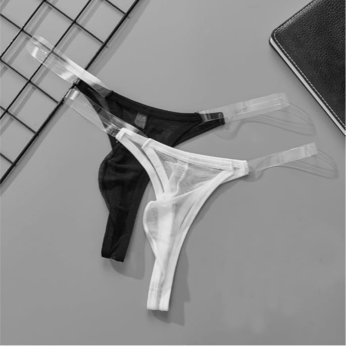 Men's See Through Underpants Mesh Soft T-back Undies